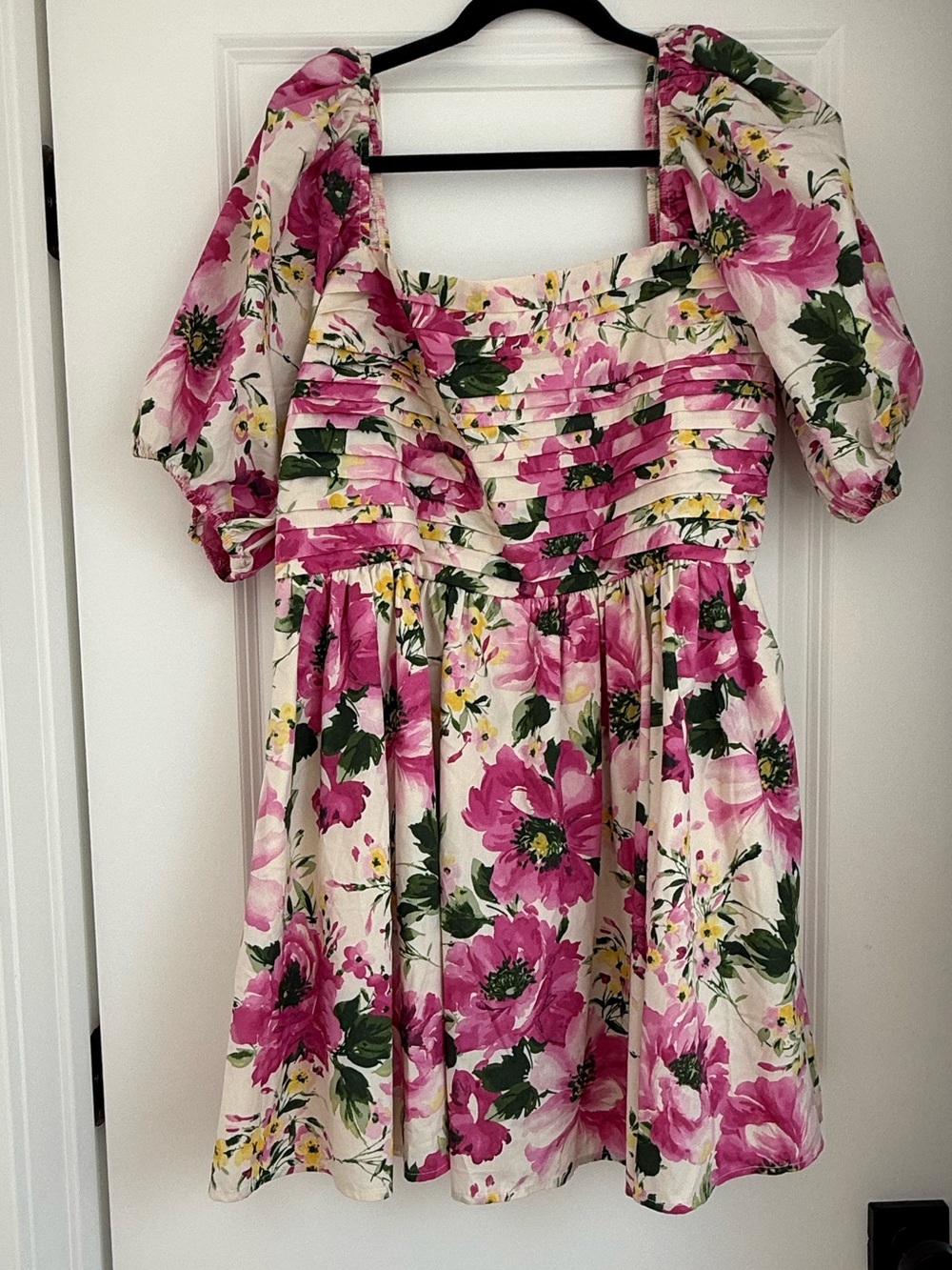 Abercrombie & Fitch Pink Floral Puff Sleeve Dress XL, NWT